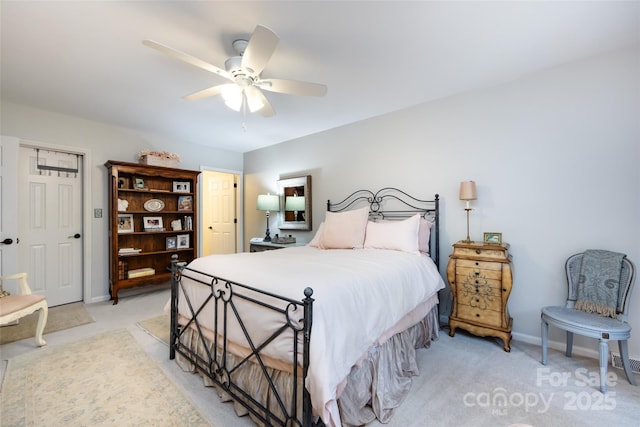 5128 Dunes Ct, Charlotte, NC 28226 - bedroom featuring light colored carpet, a ceiling fan, and baseboards