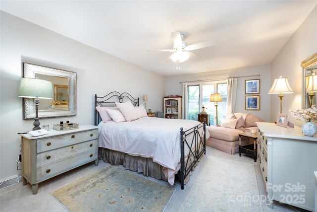 5128 Dunes Ct, Charlotte, NC 28226 - bedroom featuring light colored carpet and a ceiling fan