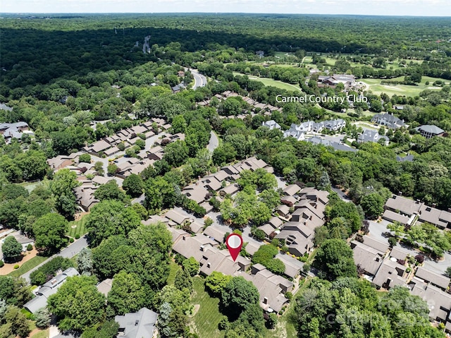 5128 Dunes Ct, Charlotte, NC 28226 - aerial perspective of suburban area featuring a heavily wooded area