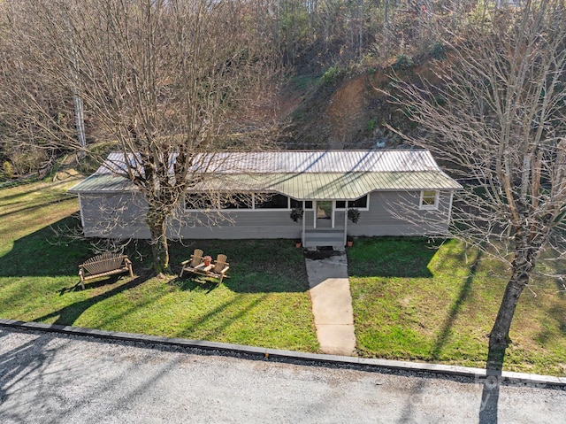 456 Newtown Rd, Rosman, NC 28772 - view of front of home featuring a front yard and metal roof