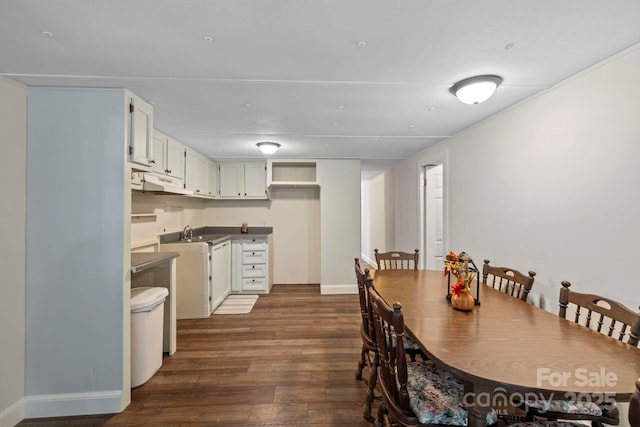 456 Newtown Rd, Rosman, NC 28772 - dining room with dark wood finished floors and baseboards
