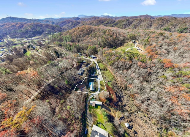 456 Newtown Rd, Rosman, NC 28772 - birds eye view of property with a view of trees and a mountain view