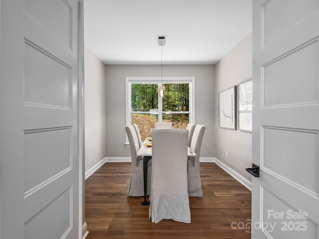 636 Crystal Heights Dr, Hendersonville, NC 28739 - dining space with dark wood-style flooring and baseboards