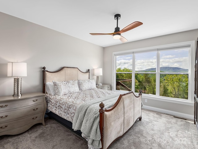 636 Crystal Heights Dr, Hendersonville, NC 28739 - bedroom featuring carpet, ceiling fan, and baseboards