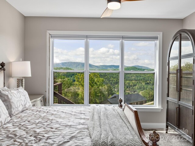 636 Crystal Heights Dr, Hendersonville, NC 28739 - bedroom with a mountain view and baseboards