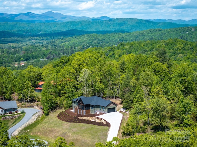 636 Crystal Heights Dr, Hendersonville, NC 28739 - drone / aerial view of a forest and mountains