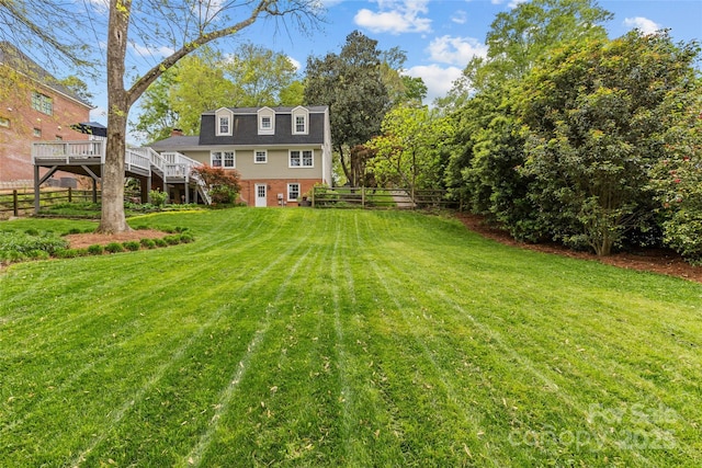 2418 Ainsdale Rd, Charlotte, NC 28226 - view of yard featuring a deck and stairway
