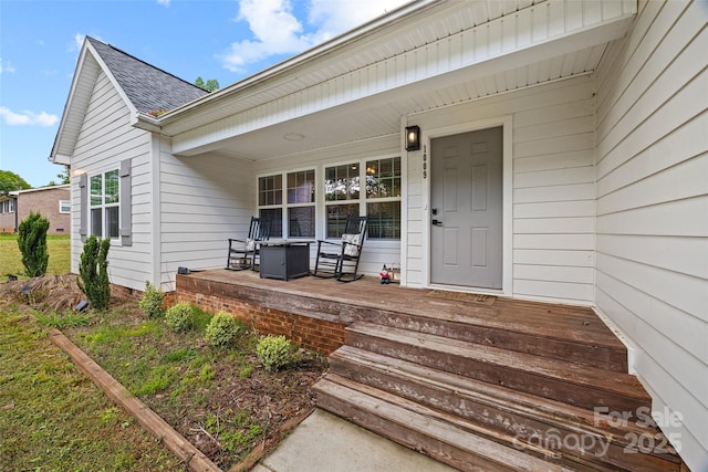 1009 Rainbow Cir, Catawba, SC 29704 - entrance to property featuring roof with shingles and covered porch