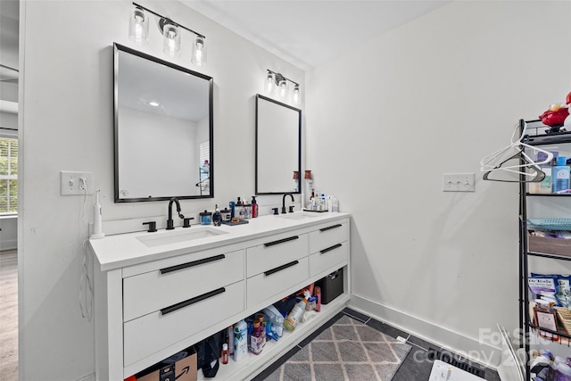 1009 Rainbow Cir, Catawba, SC 29704 - full bath with baseboards and double vanity