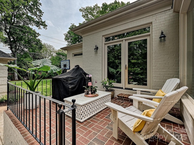 view of patio with french doors