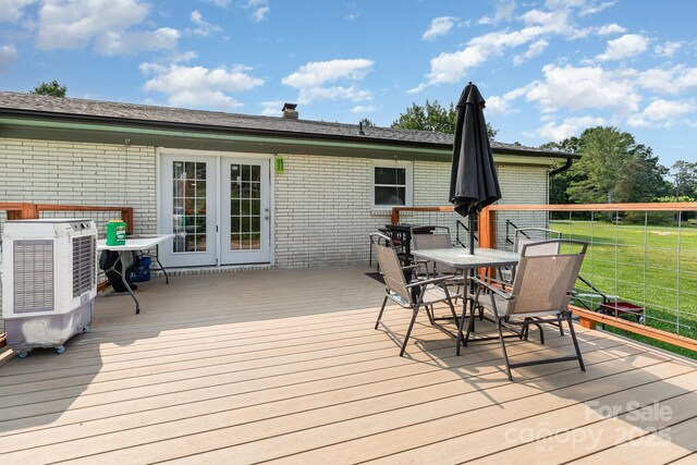 3603 Ken Mcentire Rd, Lawndale, NC 28090 - wooden deck with outdoor dining space and a yard