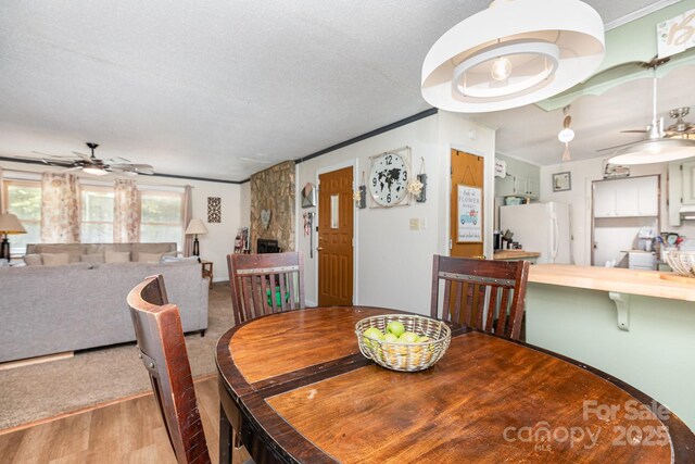3603 Ken Mcentire Rd, Lawndale, NC 28090 - dining room with a ceiling fan, wood finished floors, and crown molding