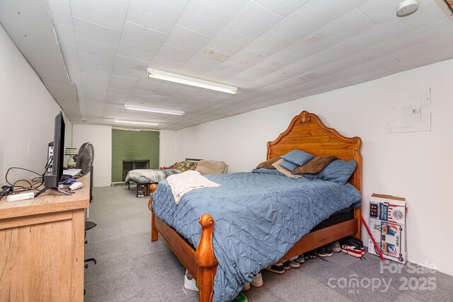 3603 Ken Mcentire Rd, Lawndale, NC 28090 - bedroom featuring carpet and a brick fireplace