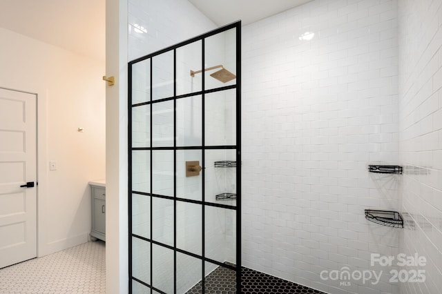 103 Pennsylvania Ave, Asheville, NC 28806 - bathroom featuring walk in shower and tile patterned floors