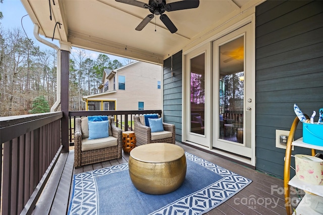 deck with ceiling fan
