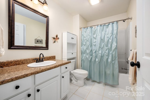 206 Carrington Pl, Arden, NC 28704 - full bath featuring toilet, shower / bath combo with shower curtain, vanity, and tile patterned flooring