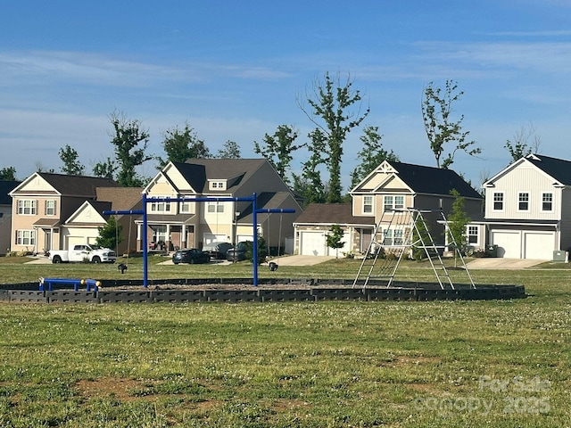 view of play area with a lawn