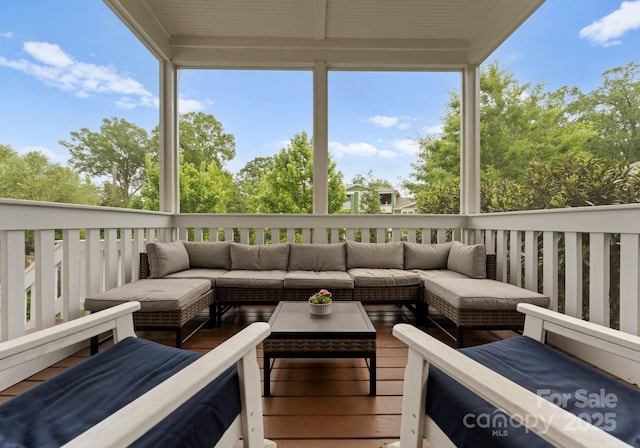 exterior space with an outdoor living space
