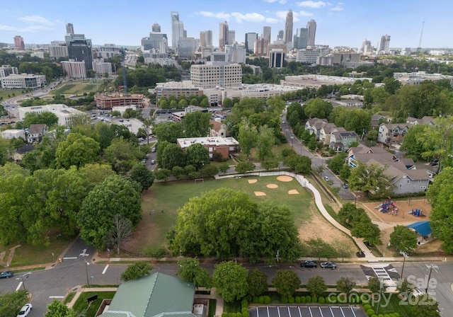bird's eye view featuring a city view