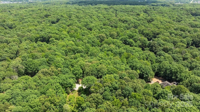 aerial view of a heavily wooded area