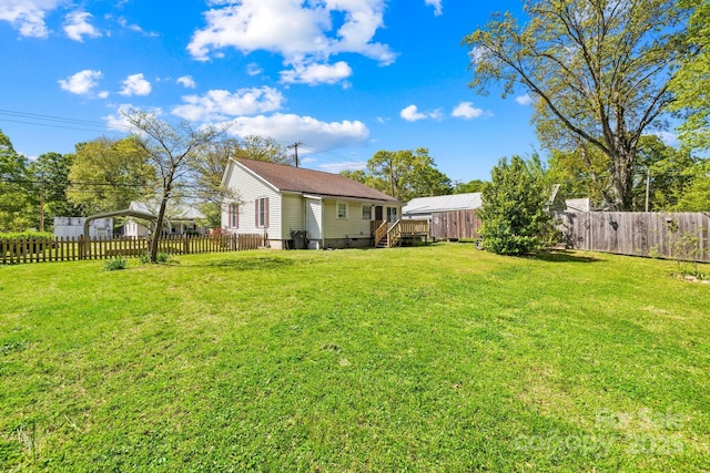 406 S Gaston St, Dallas, NC 28034 - view of yard with a fenced backyard and a deck