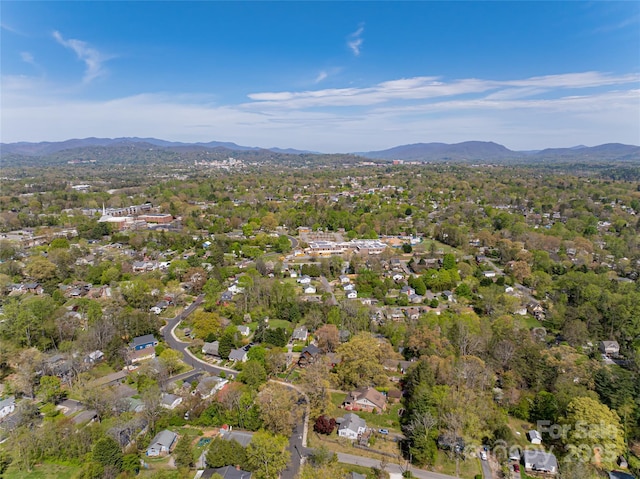 bird's eye view with a mountain view