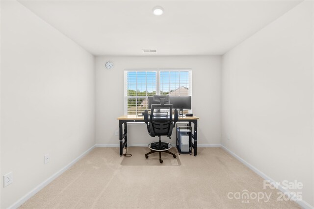 7004 Everly Commons Ln, Tega Cay, SC 29708 - home office featuring baseboards, carpet flooring, and visible vents