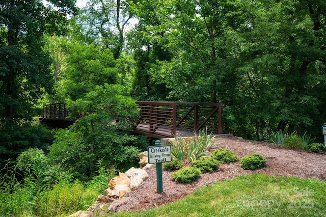 view of home's community featuring a view of trees