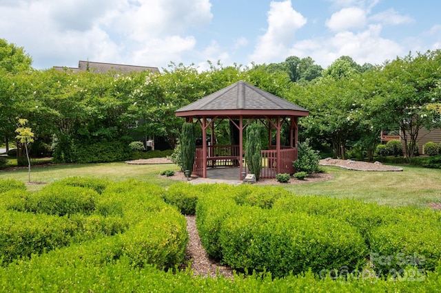 view of yard with a gazebo