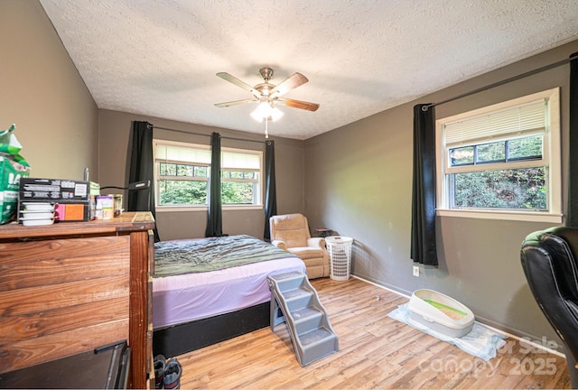1300 Math Pl, Lenoir, NC 28645 - bedroom featuring a textured ceiling, multiple windows, and wood finished floors