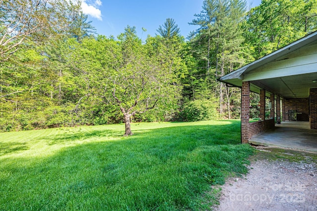 1300 Math Pl, Lenoir, NC 28645 - view of yard with a view of trees and a carport