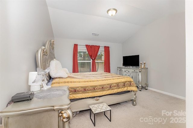 1125 Silvertrace Dr, Salisbury, NC 28144 - carpeted bedroom featuring visible vents, baseboards, and vaulted ceiling