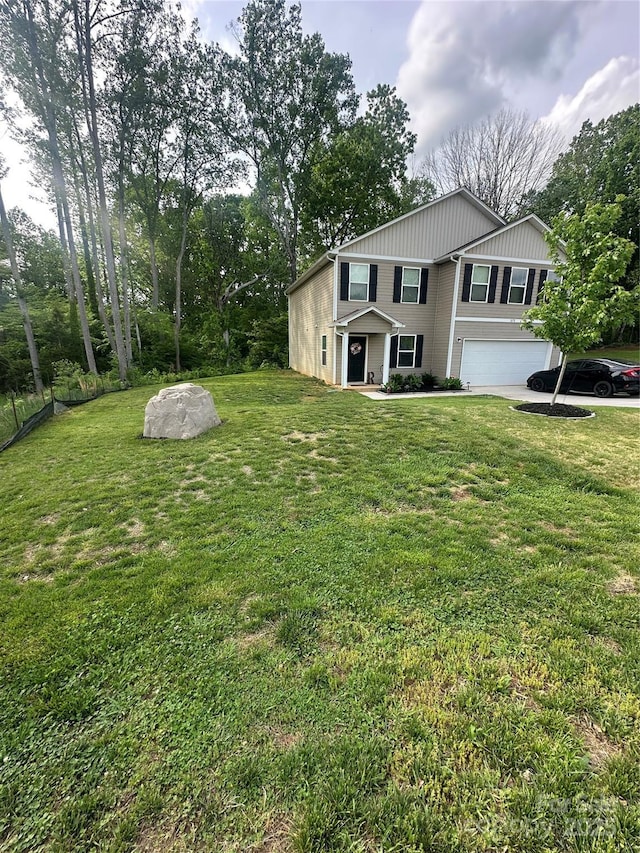 1070 Glenbriar Ct, Woodleaf, NC 27054 - view of yard featuring a garage and driveway