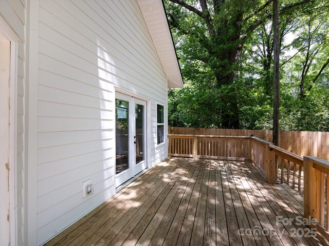 3007 W Blvd, Charlotte, NC 28208 - wooden terrace with french doors and fence
