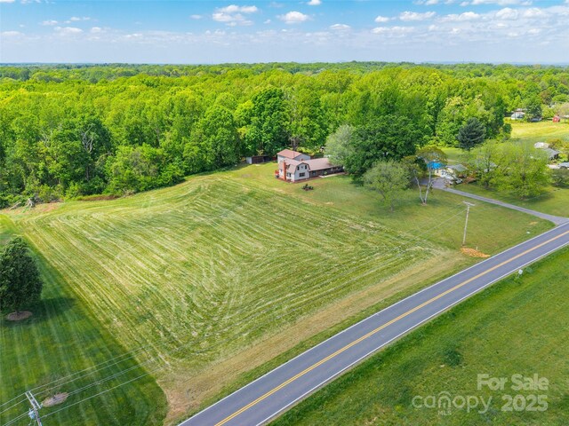 drone / aerial view with a forest view