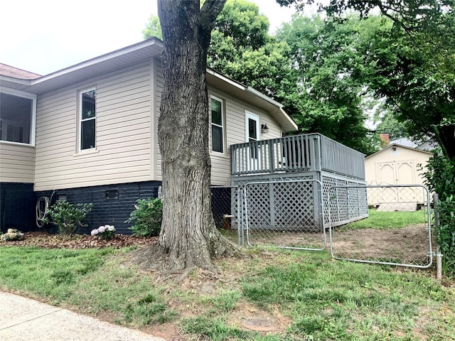 439 17th St, Cramerton, NC 28032 - view of side of property with a deck