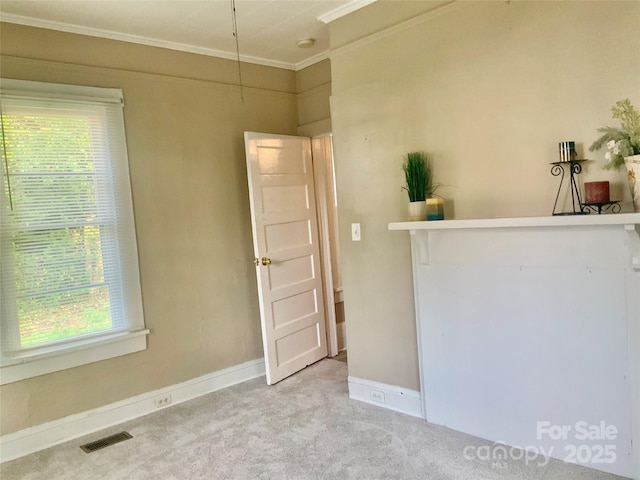 439 17th St, Cramerton, NC 28032 - empty room with ornamental molding, carpet flooring, healthy amount of natural light, and baseboards