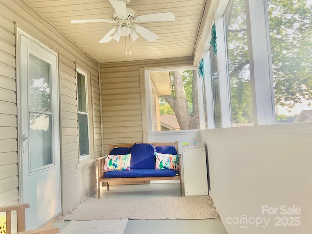 439 17th St, Cramerton, NC 28032 - sunroom / solarium featuring a ceiling fan