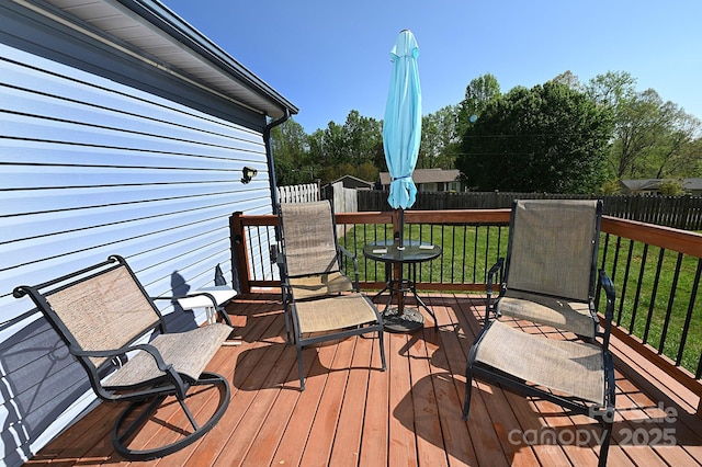 2263 Starbrooke Dr, Newton, NC 28658 - deck with a fenced backyard and a yard