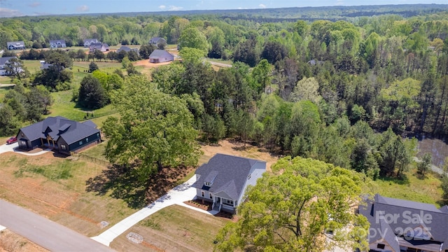aerial view with a forest view
