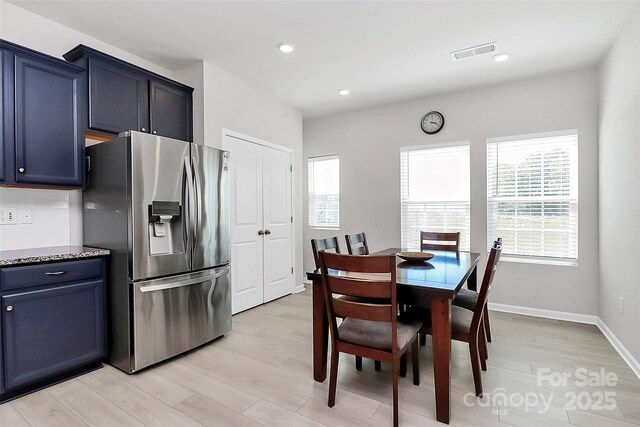 147 Morning Gap Pkwy, Fort Mill, SC 29715 - dining room with baseboards, visible vents, recessed lighting, and light wood-style floors