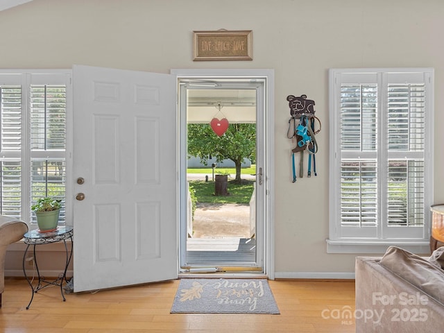 5159 Taxahaw Rd, Lancaster, SC 29720 - foyer entrance with light wood-style floors, a wealth of natural light, and baseboards