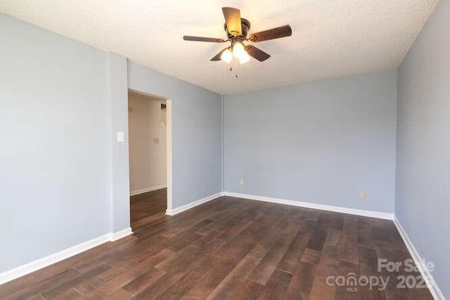 1965 Leesburg Dr, Clover, SC 29710 - spare room with ceiling fan, dark wood-style floors, and baseboards
