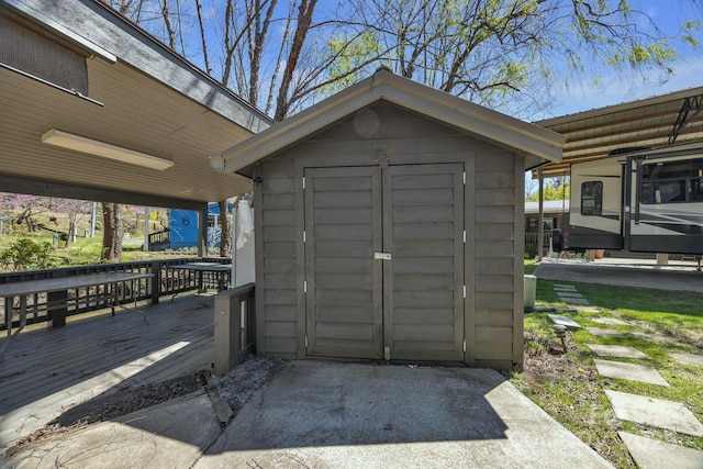 view of shed