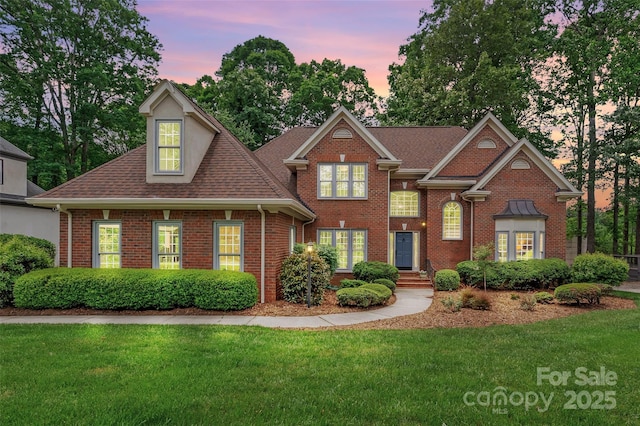 15535 Eagleview Dr, Charlotte, NC 28278 - view of front of property with a yard and brick siding