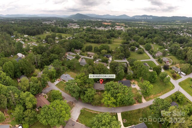 6 N Hudson Ln, Fletcher, NC 28732 - aerial view of property and surrounding area featuring a mountain backdrop