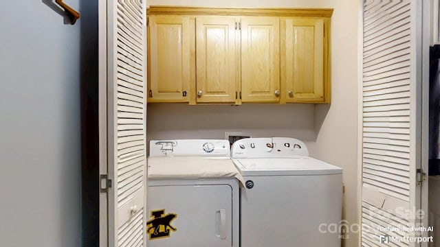 3124 Banks St, Lincolnton, NC 28092 - clothes washing area featuring separate washer and dryer and cabinet space