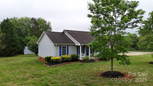3124 Banks St, Lincolnton, NC 28092 - single story home with covered porch, a front yard, crawl space, and roof with shingles