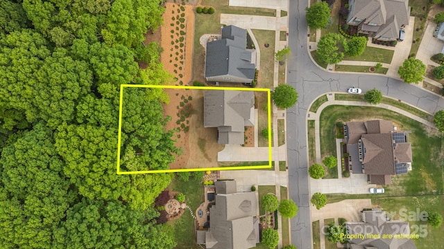 bird's eye view with a residential view