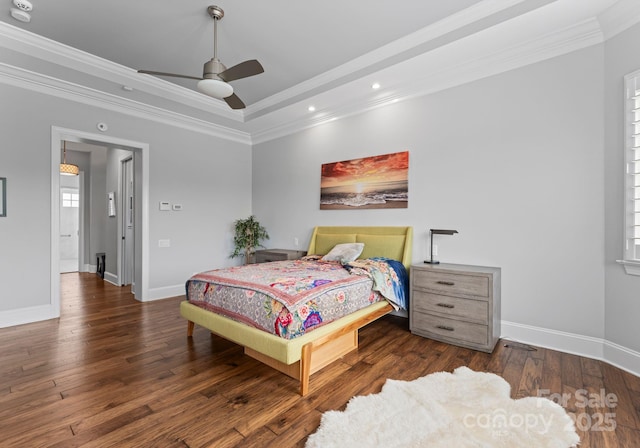 767 Pinnacle Dr, Iron Station, NC 28080 - bedroom featuring recessed lighting, wood-type flooring, crown molding, and baseboards